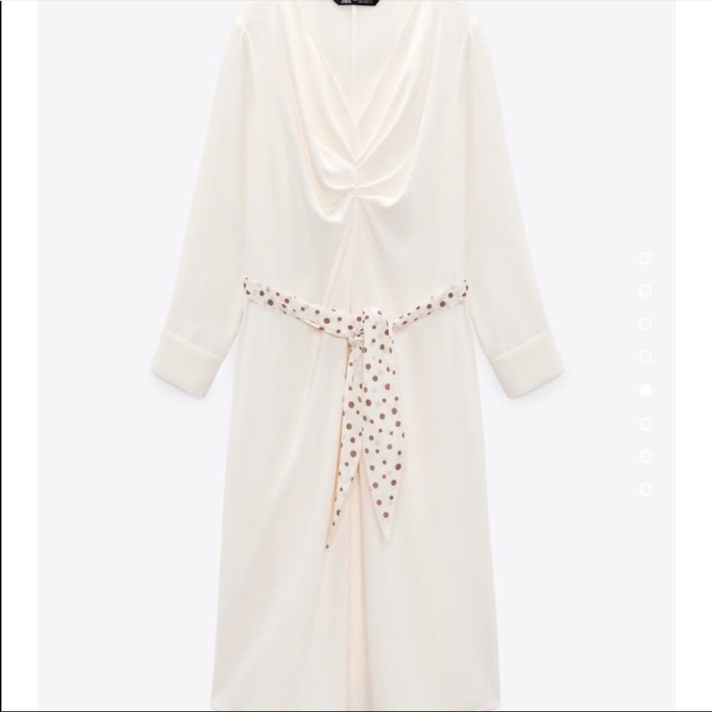 NWOT Zara MIDI long sleeve dress with belt detail - Picture 4 of 10